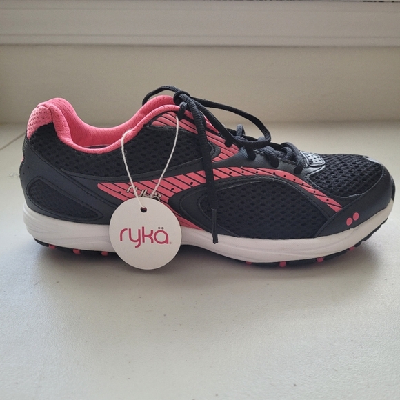 New Ryka Leather Mesh Lace-Up Walking Sneakers - Picture 2 of 11